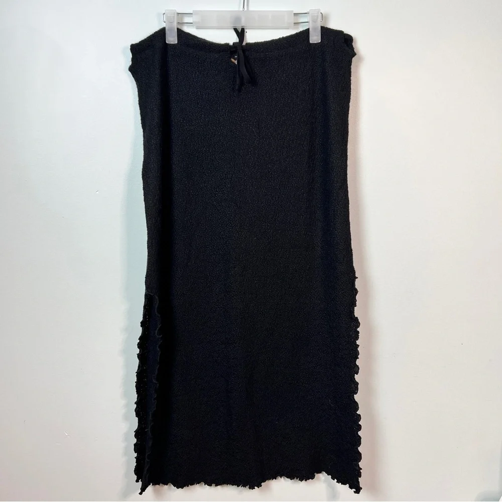 La Mesa Alpaca Wool Bouclé Skirt Black Size Medium Made in Peru